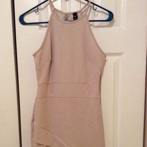 Windsor Mini halter nude beige bodycon Dress